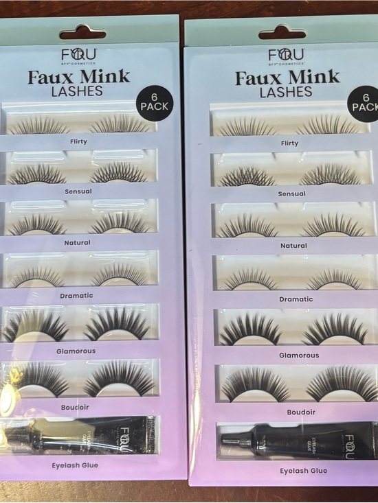 Other - 2 Packs of 6 Faux Mink Lashes with Eyelash Glue - Black